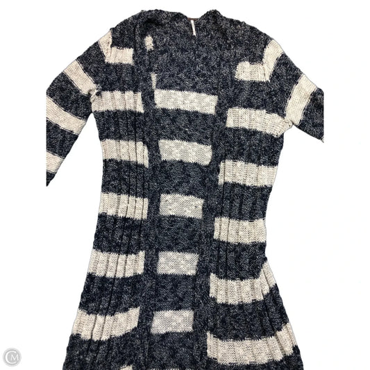 Sweater Cardigan By Free People In Blue & Cream, Size: M