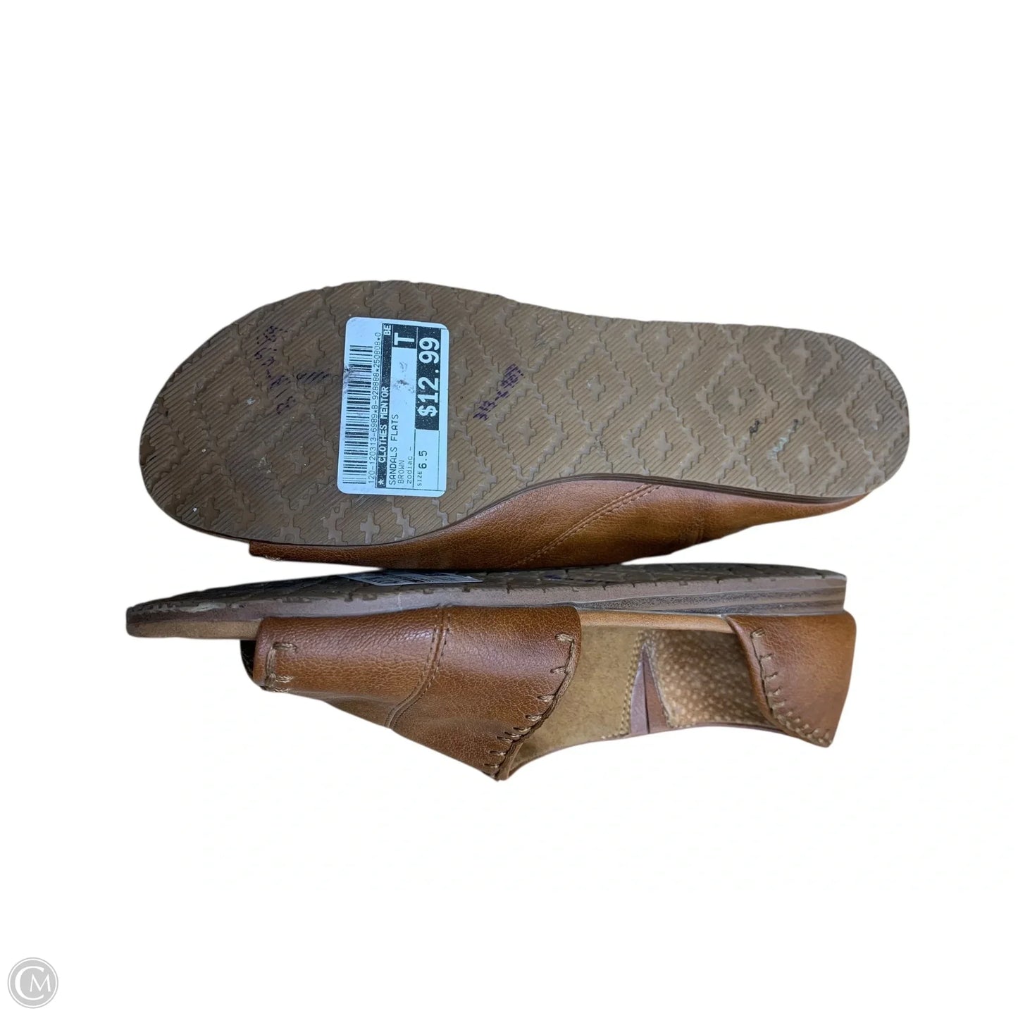 Sandals Flats By Clothes Mentor In Brown, Size: 6.5