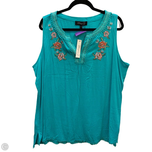 Top Sleeveless By Clothes Mentor In Teal, Size: 1x