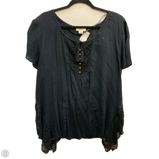 Top Short Sleeve By Style And Company In Black, Size: Xxl