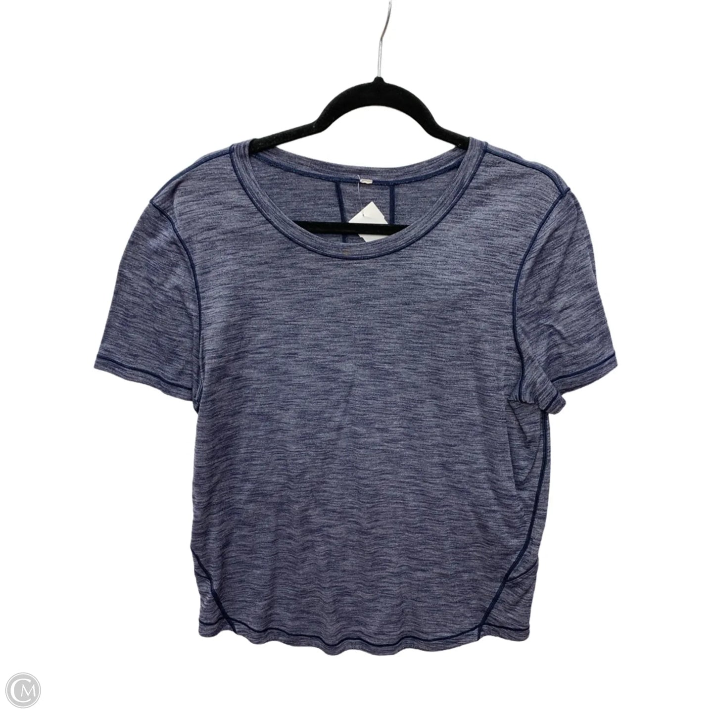 Athletic Top Short Sleeve By Lululemon In Navy, Size: 8