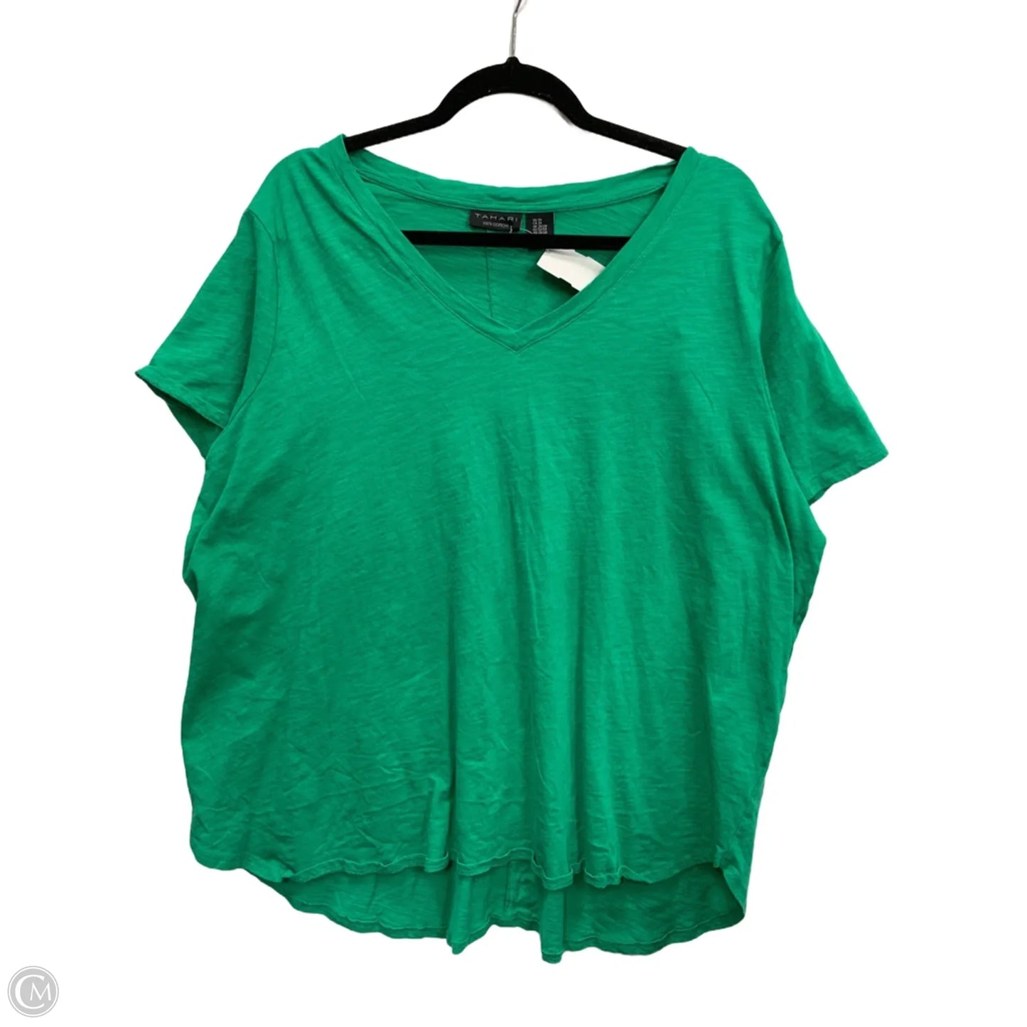 Top Short Sleeve Basic By Tahari In Green, Size: 3x