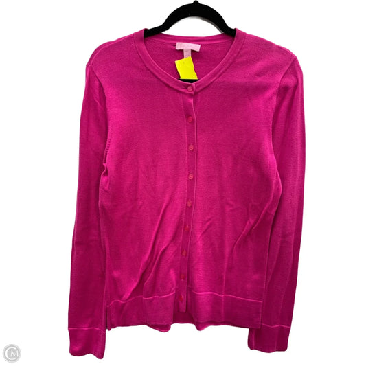 Sweater Cardigan Designer By Lilly Pulitzer In Pink, Size: L