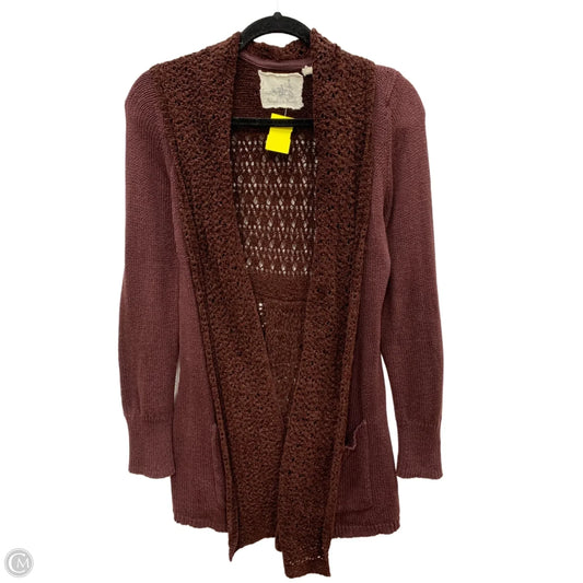 Sweater Cardigan By Clothes Mentor In Maroon, Size: M