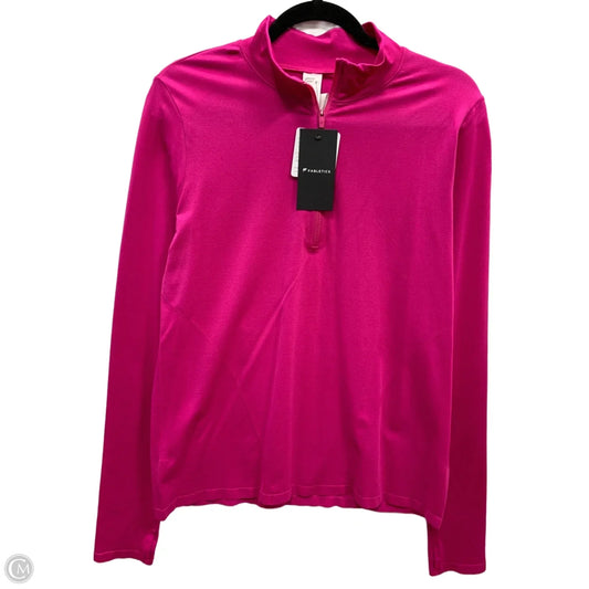 Athletic Top Long Sleeve Collar By Fabletics In Pink, Size: Xl