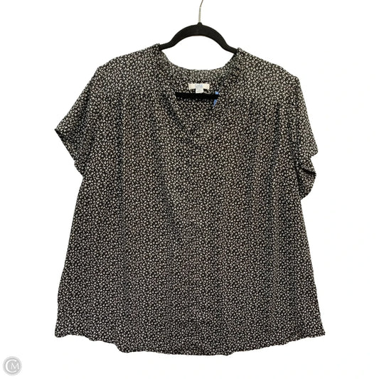 Top Short Sleeve By Croft And Barrow In Black, Size: 2x