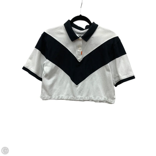 Athletic Top Short Sleeve By Nike In Black & White, Size: M