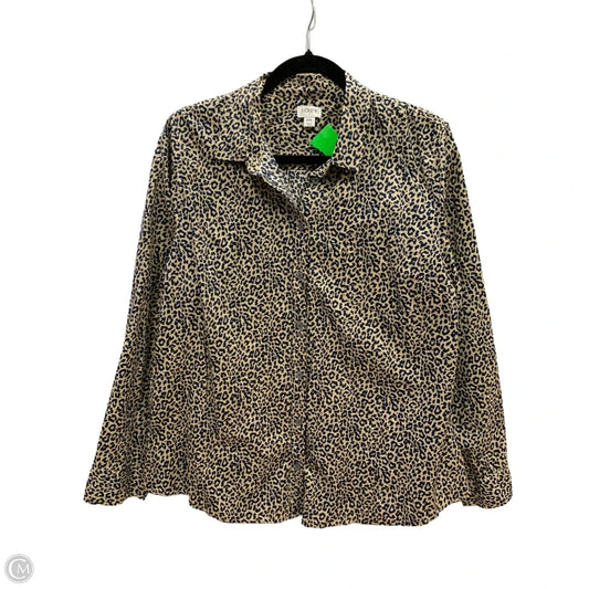 Top Long Sleeve By J. Crew In Animal Print, Size: Xxl