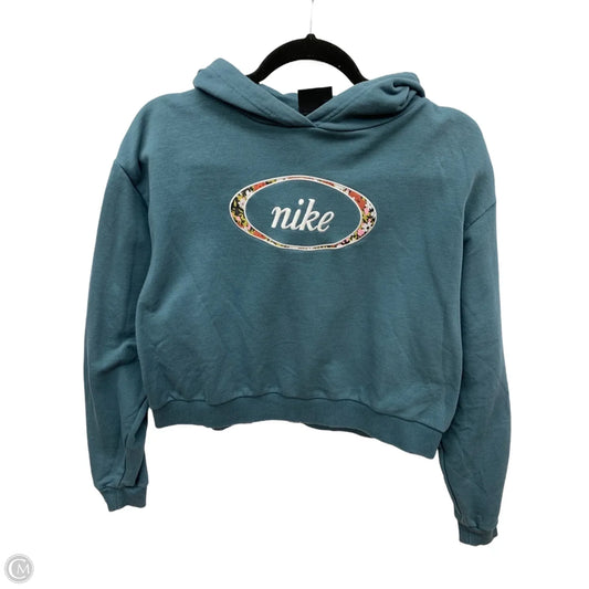 Athletic Sweatshirt Hoodie By Nike In Blue, Size: M