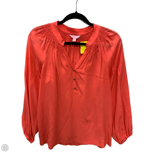 Top Long Sleeve Designer By Lilly Pulitzer In Orange, Size: S