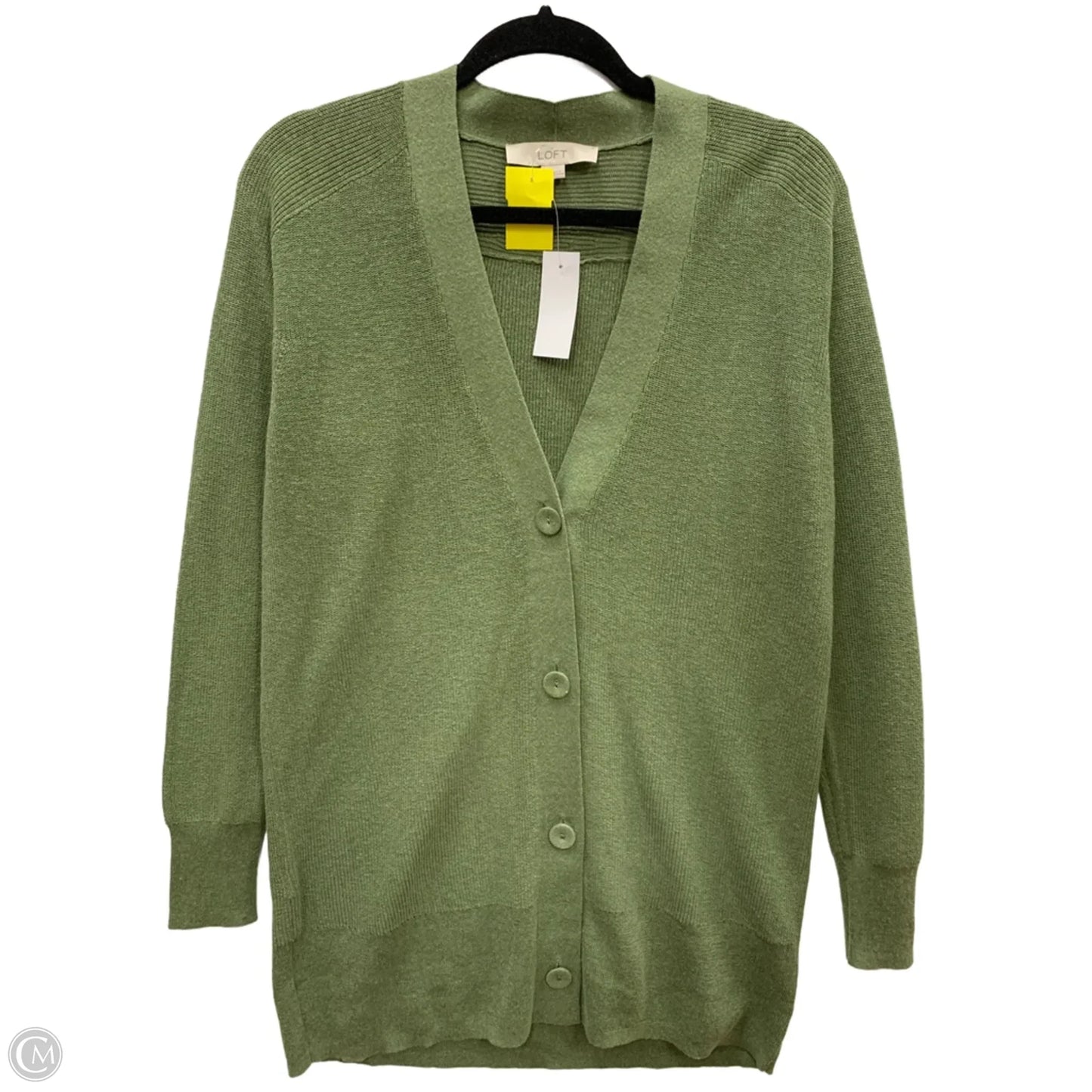Sweater Cardigan By Loft In Green, Size: M