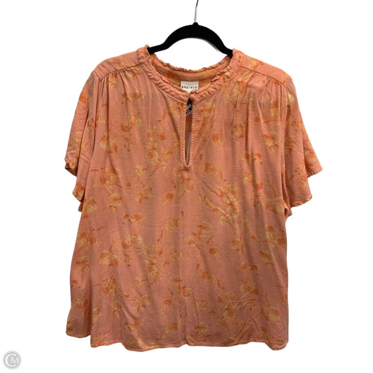 Top Short Sleeve By Ava & Viv In Orange, Size: 2x
