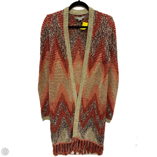 Sweater Cardigan By Natural Reflections In Orange, Size: M