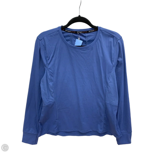 Athletic Top Long Sleeve Collar By Spyder In Blue, Size: Xl