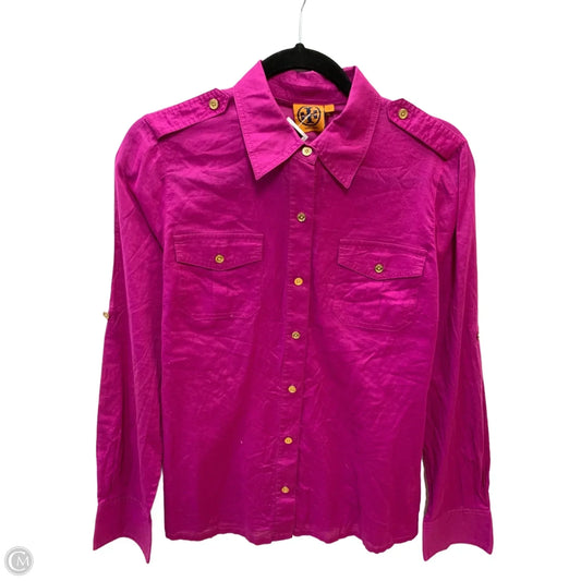 Top Long Sleeve Designer By Tory Burch In Purple, Size: 8