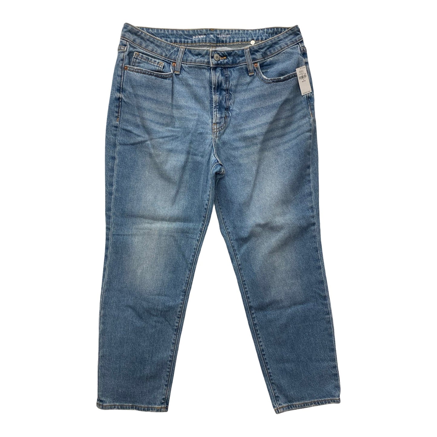 Jeans Straight By Old Navy In Blue Denim, Size:14P
