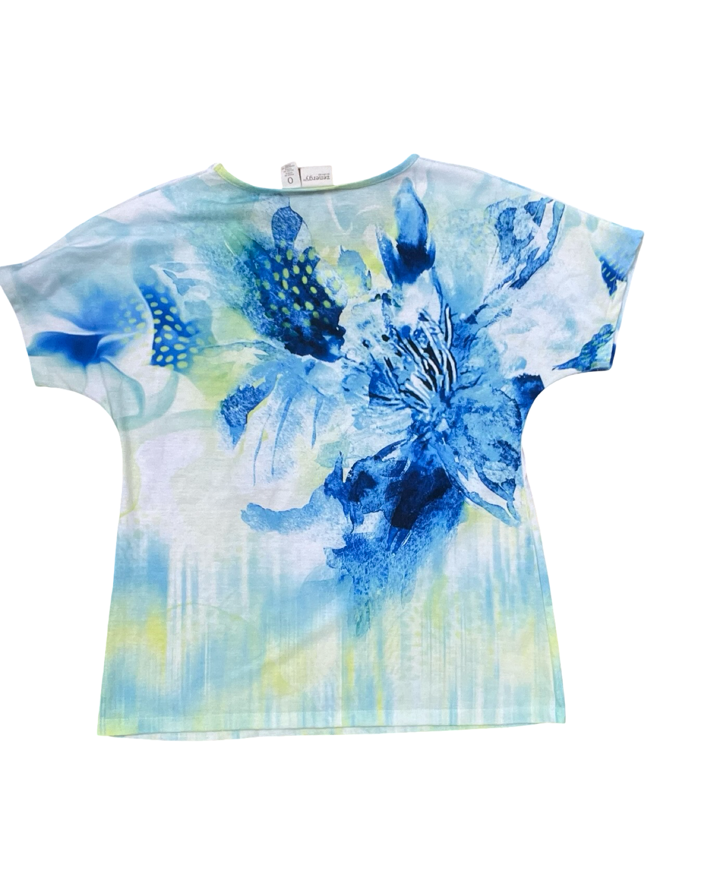 Top Ss By Zenergy By Chicos In Blue & Green, Size:S