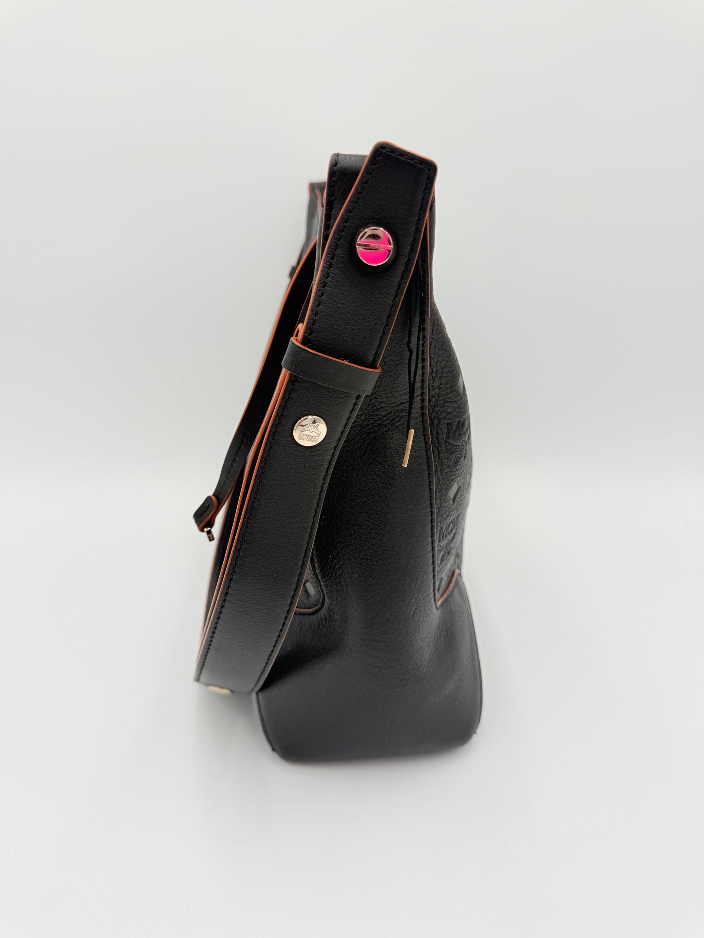 Handbag Luxury Designer By Mcm In Black, Size:Medium