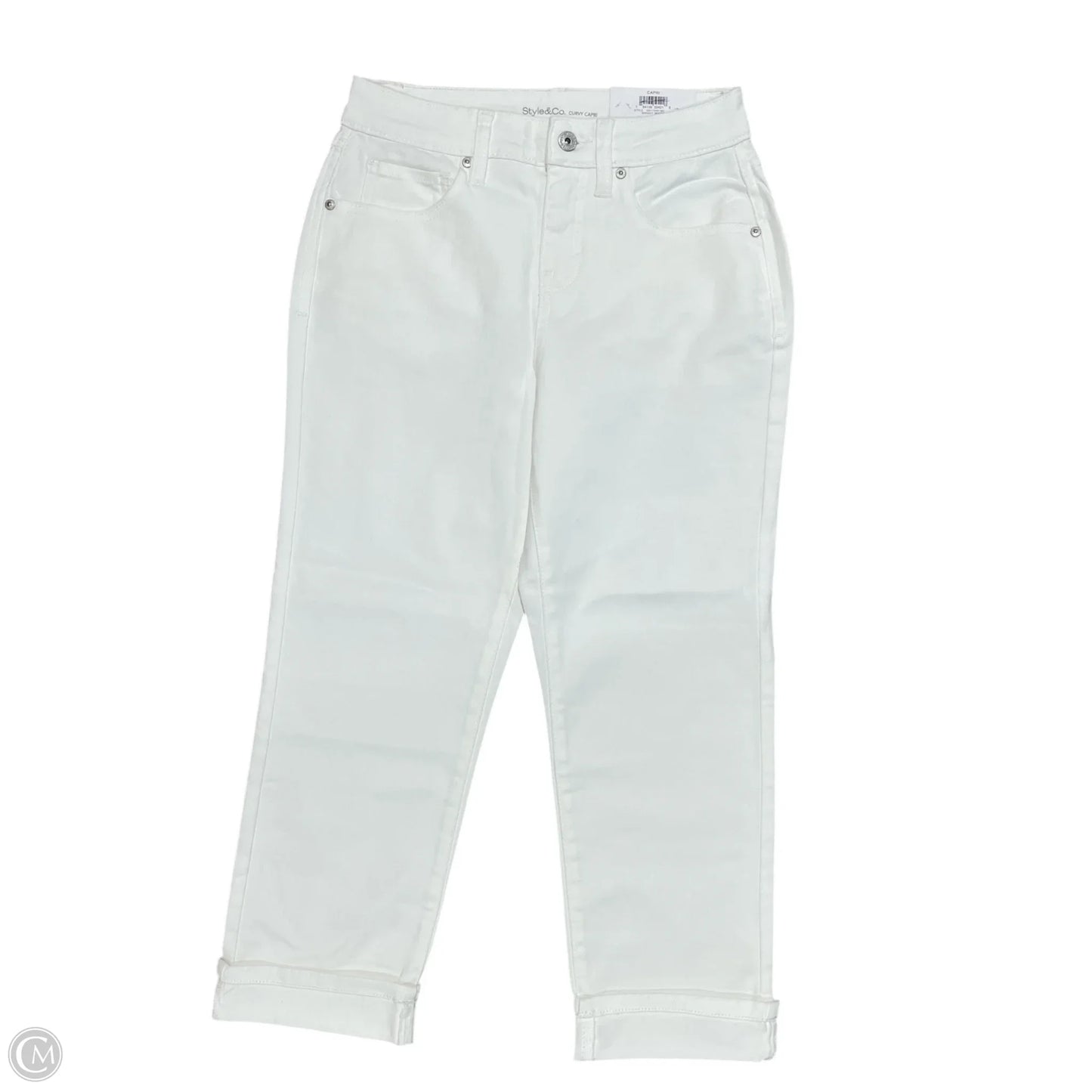 Jeans Cropped By Style And Company In White Denim, Size: 2