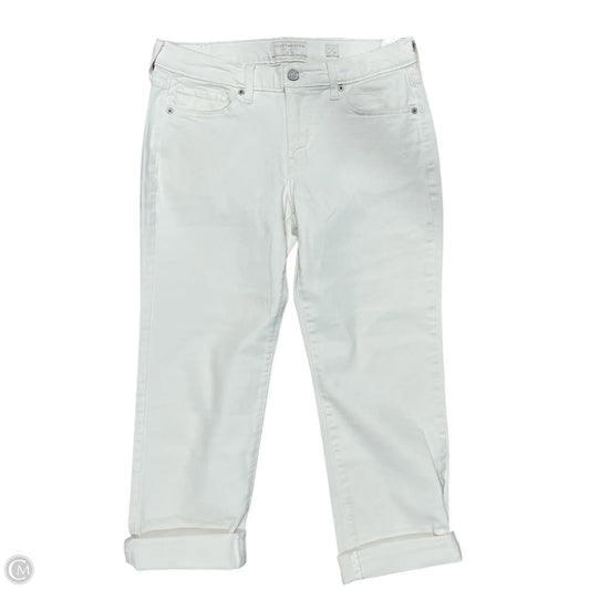Jeans Cropped By Lucky Brand In Cream Denim, Size: 4