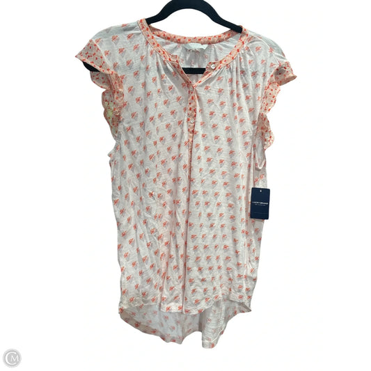 Blouse Short Sleeve By Lucky Brand In Multi-colored, Size: L