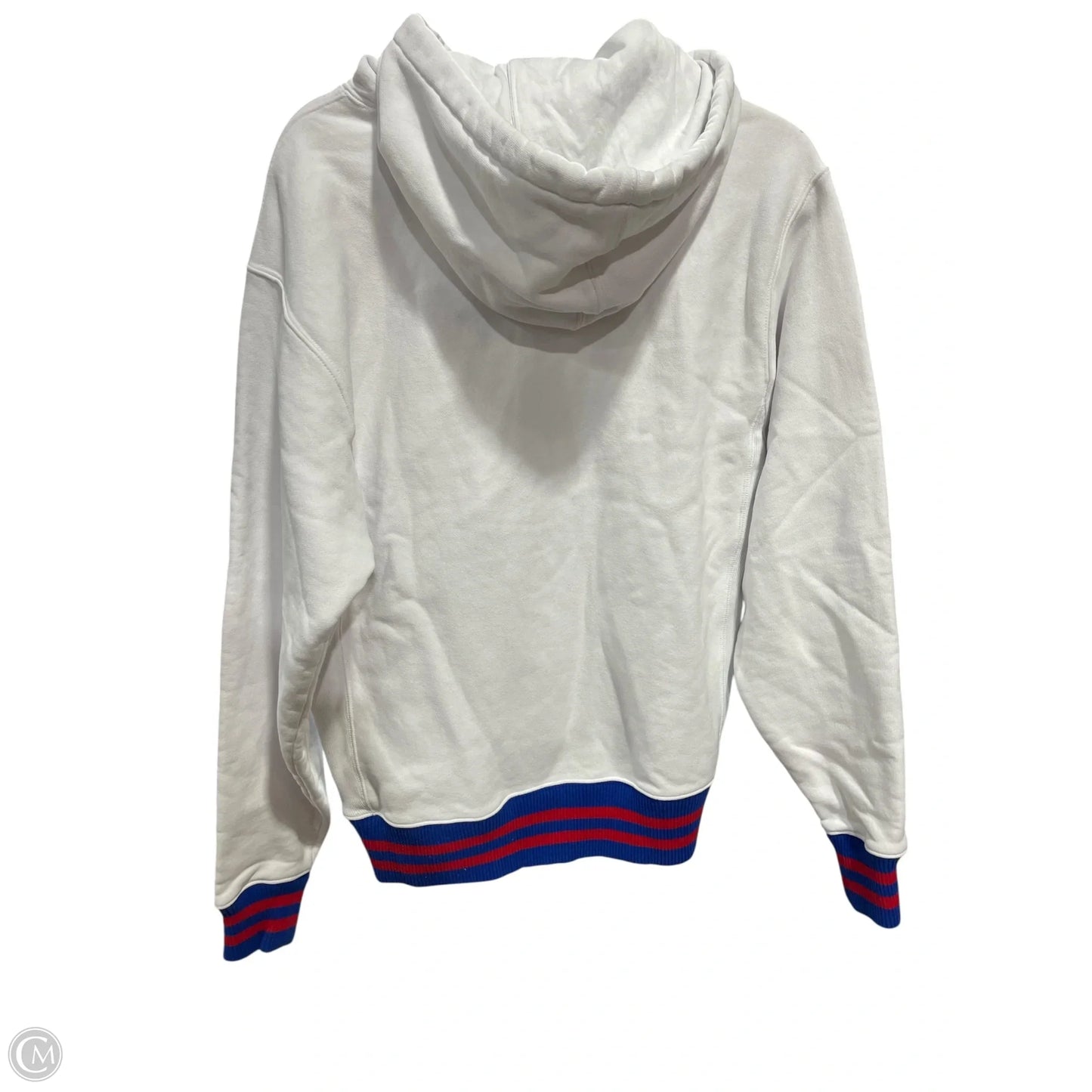 Sweatshirt Hoodie By Champion In Blue & White, Size: M