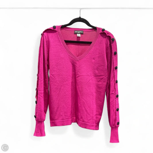 Sweater Designer By Karl Lagerfeld In Pink, Size: S