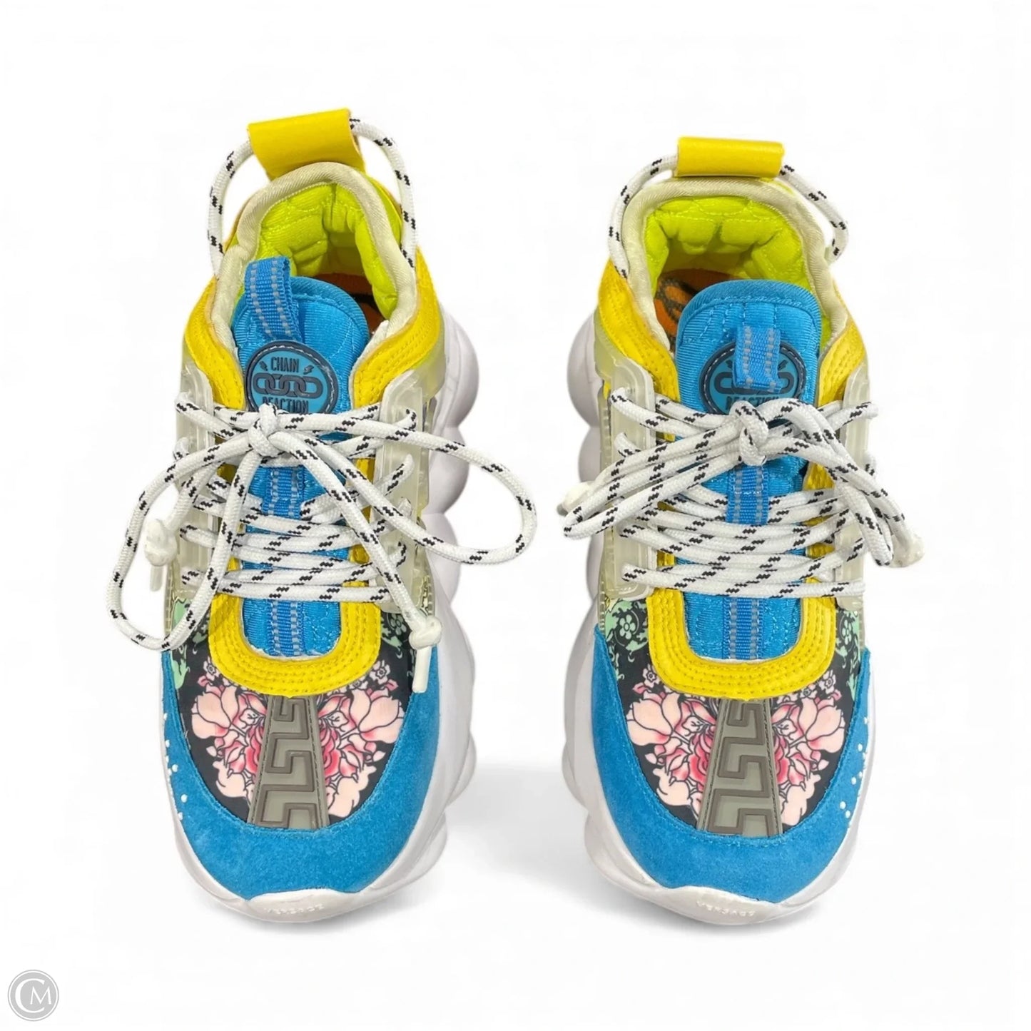 Shoes Luxury Designer By Versace In Multi-colored, Size: 7