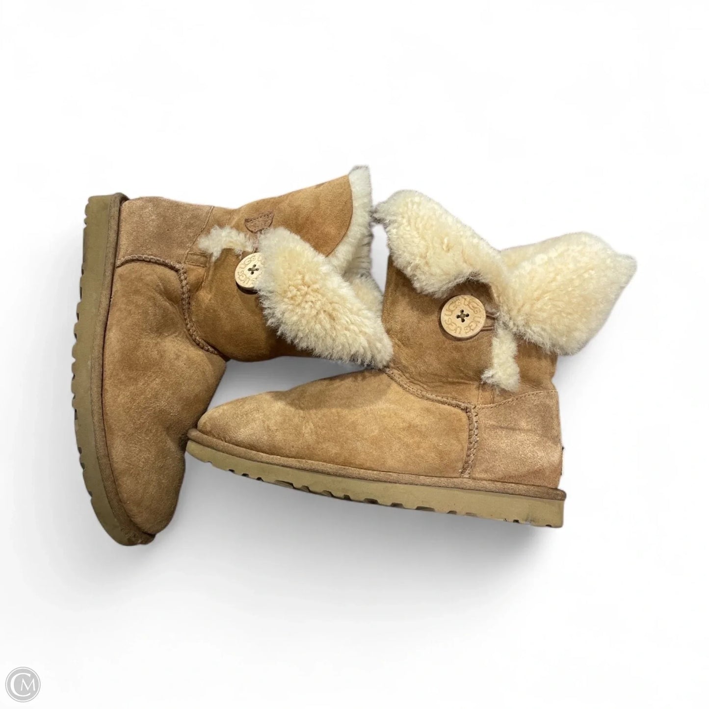 Boots Designer By Ugg In Brown, Size: 6