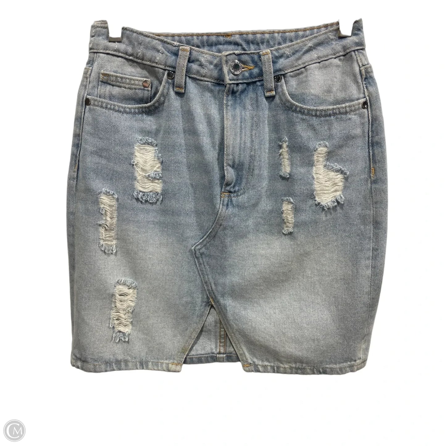 Skirt Midi By H&m In Blue Denim, Size: S