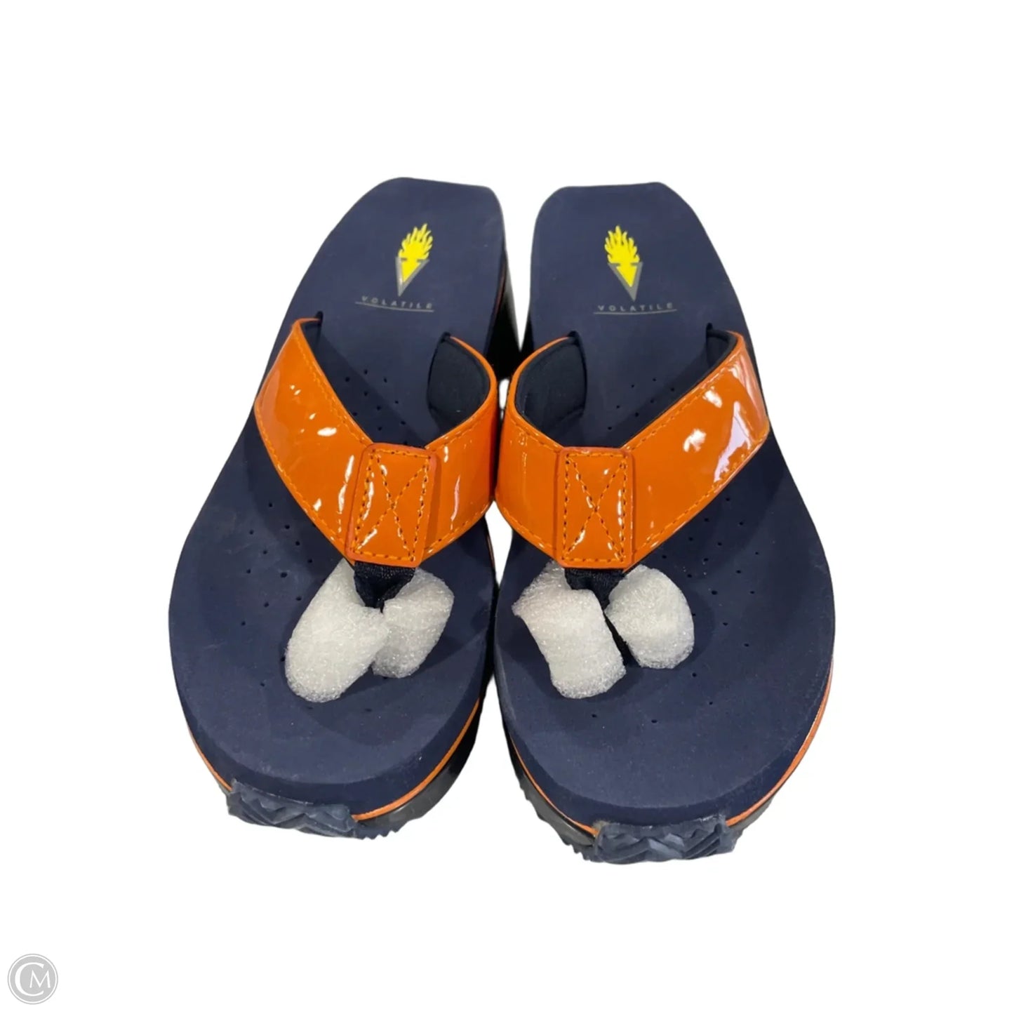 Sandals Heels Platform By Volatile In Blue & Orange, Size: 6