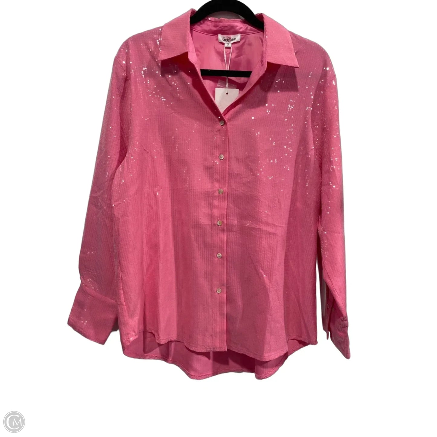 Blouse Long Sleeve By Geegee In Pink, Size: S