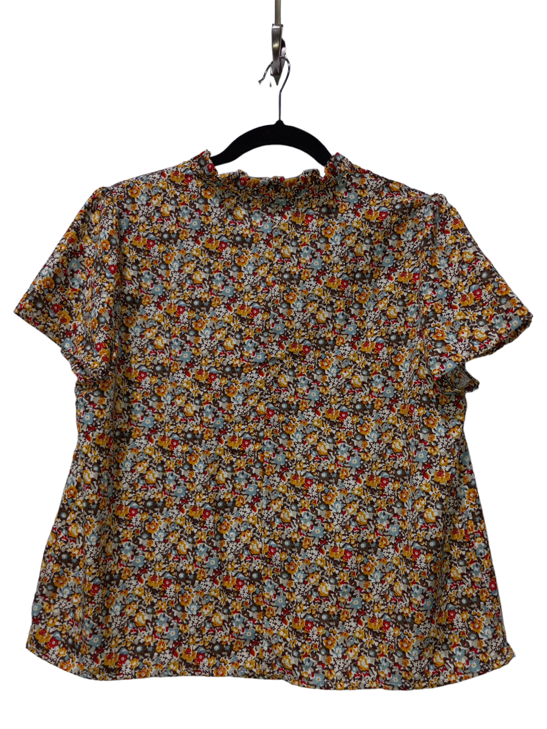 Floral Print Top Short Sleeve Shein, Size L