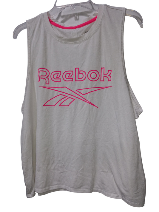 Pink & White Athletic Tank Top Reebok, Size Xl