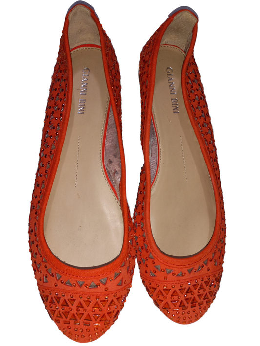 Orange Shoes Flats Gianni Bini, Size 7.5