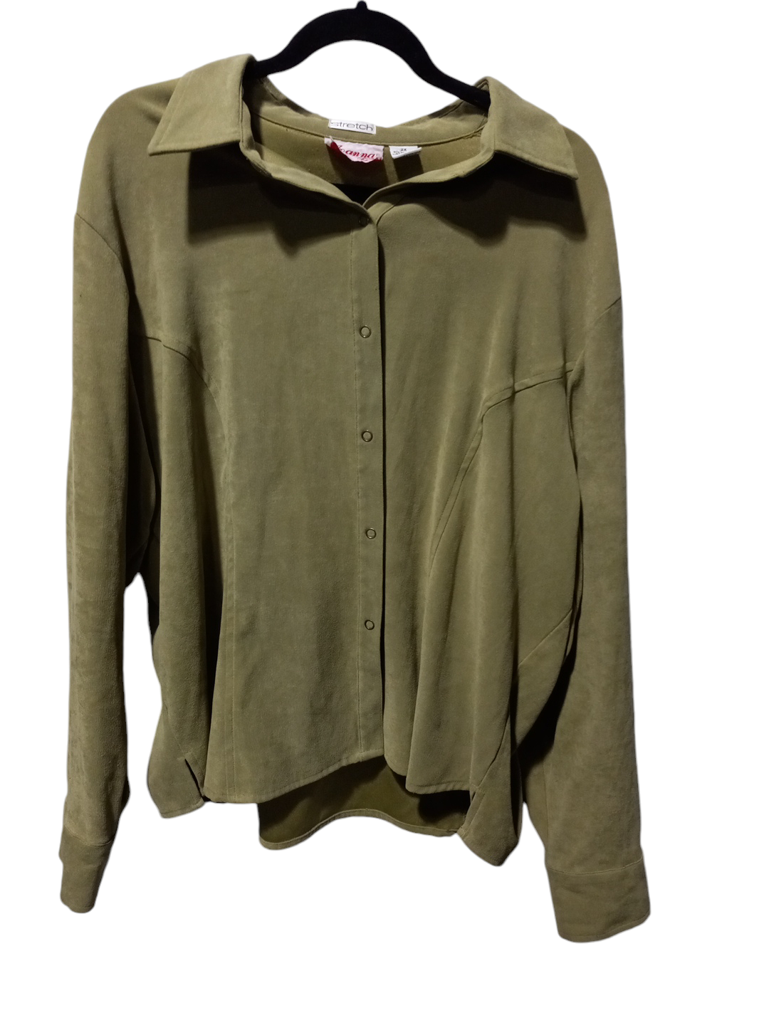 Jacket Shirt By Clothes Mentor In Green, Size: 2x