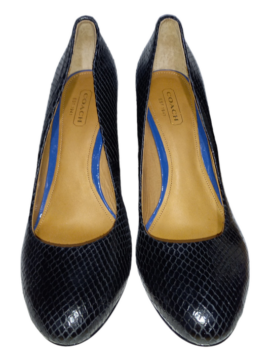 Black Shoes Heels Stiletto Coach, Size 7