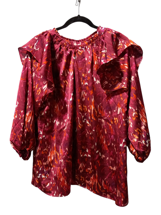 Blouse 3/4 Sleeve By Entro In Multi-colored, Size: L