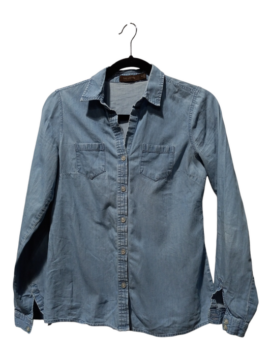 Top Long Sleeve By Limited In Blue Denim, Size: Xs