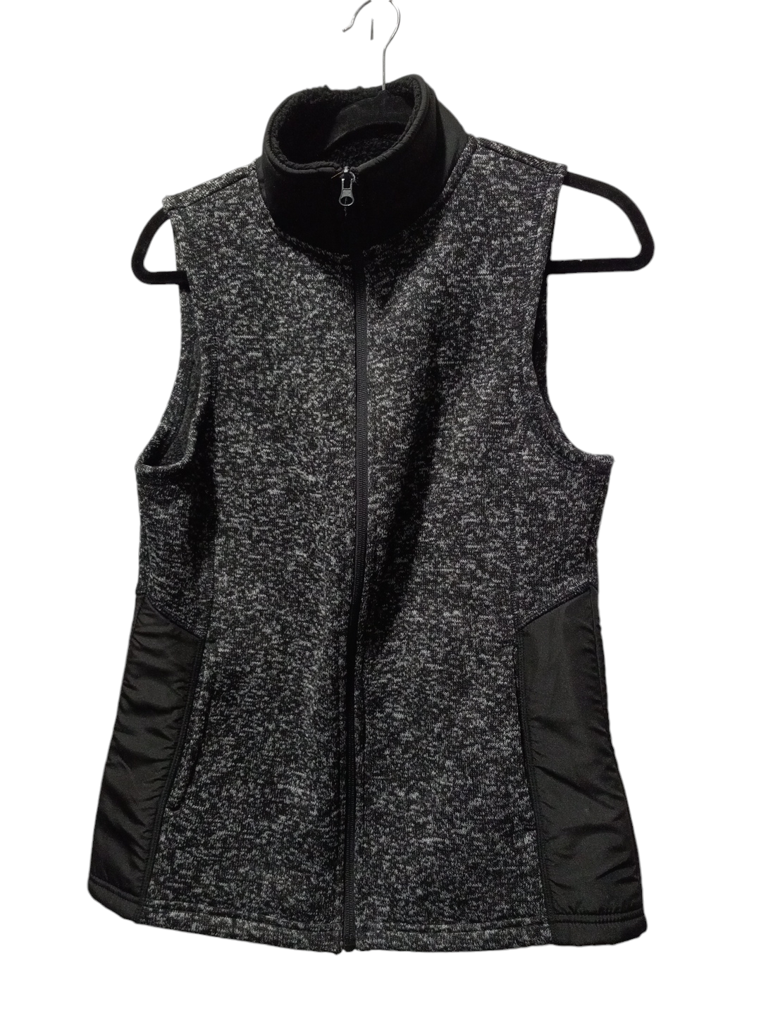 Vest Fleece By Faded Glory In Black & Grey, Size: S