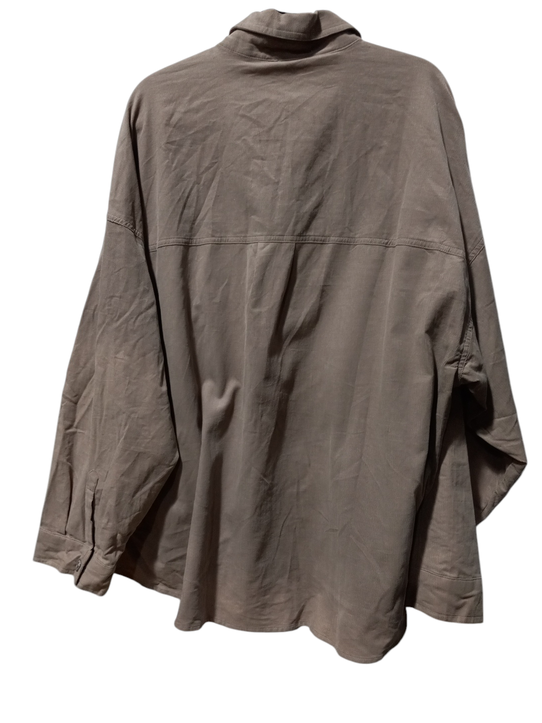 Jacket Shirt By Clothes Mentor In Taupe, Size: 1x