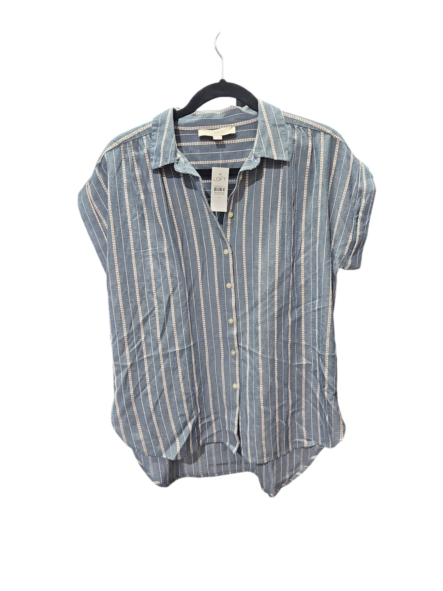 Top Short Sleeve By Loft In Striped Pattern, Size: S