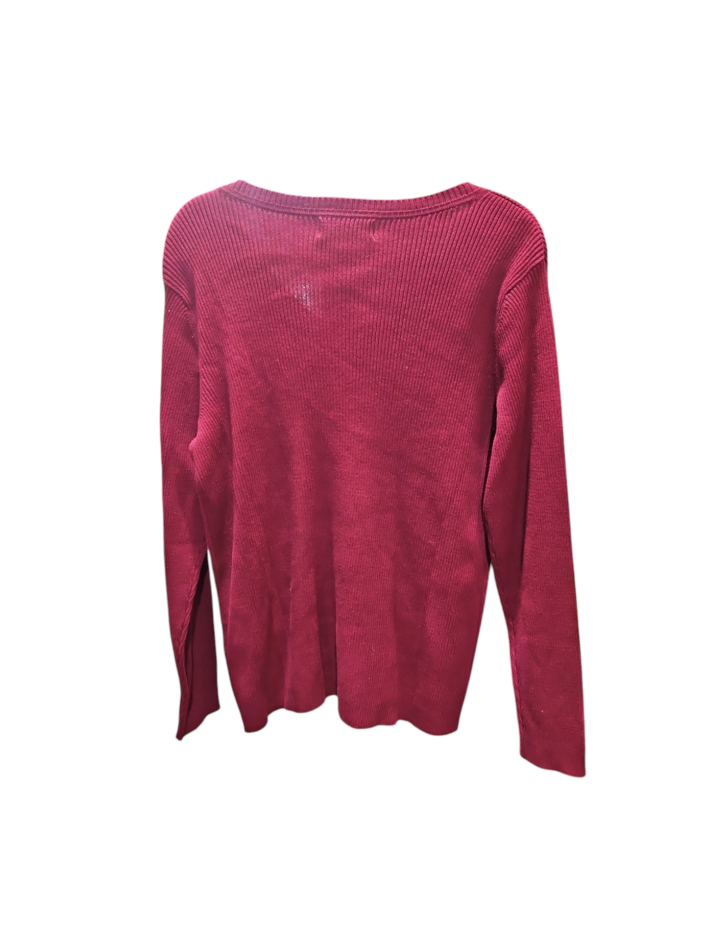 Sweater By Karen Scott In Maroon, Size: L