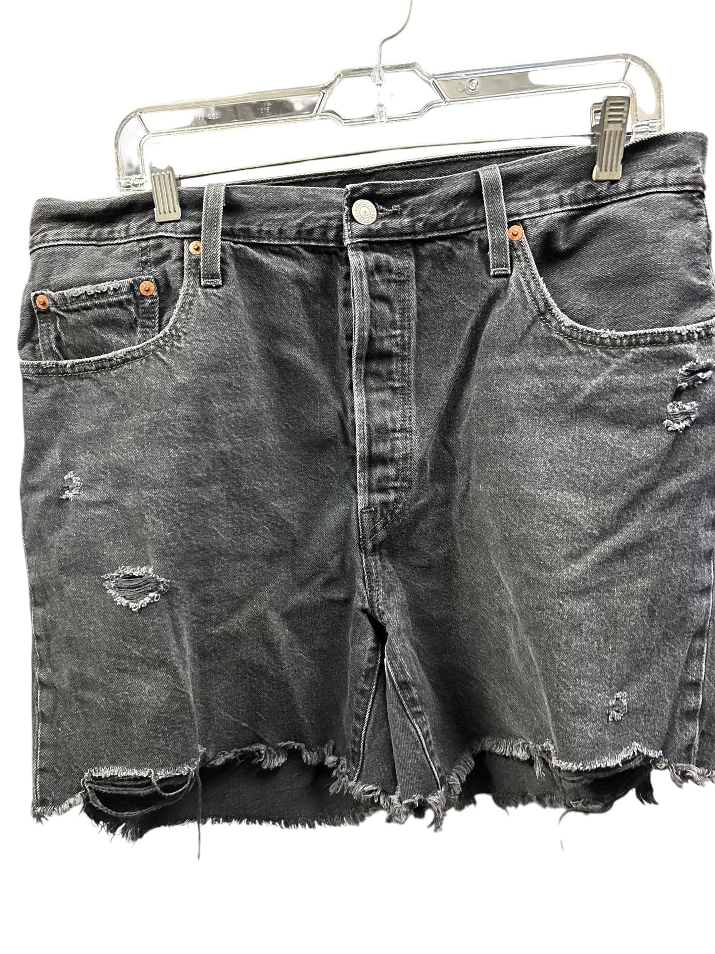 Shorts By Levis Capital E In Black Denim, Size: 14