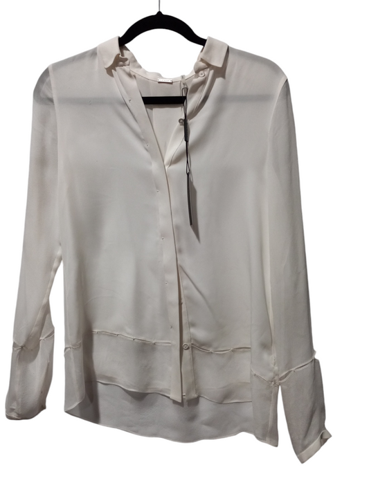 Blouse Long Sleeve By Elie Tahari In White, Size: Xs