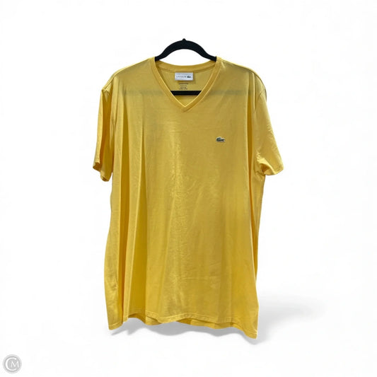 Top Short Sleeve By Lacoste In Yellow, Size: Xl