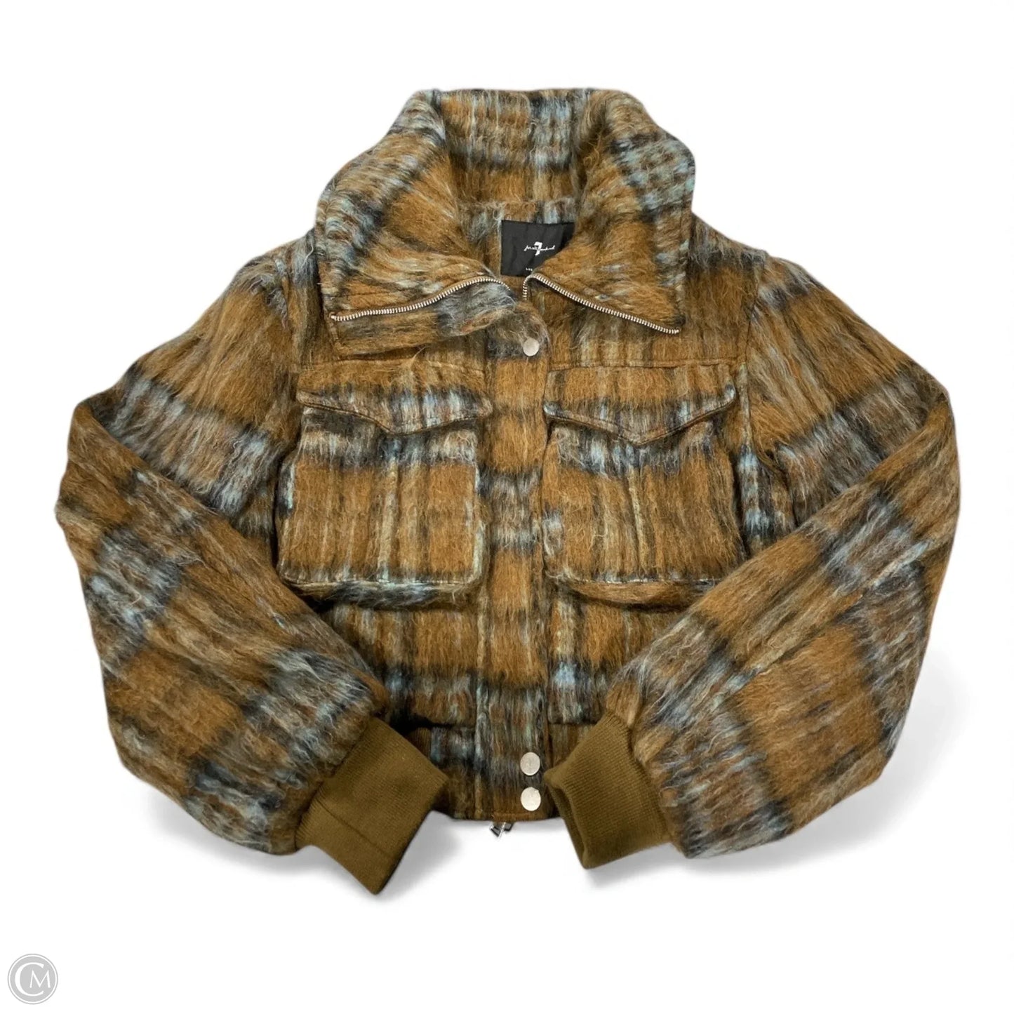 Coat Other By 7 For All Mankind In Blue & Brown, Size: M