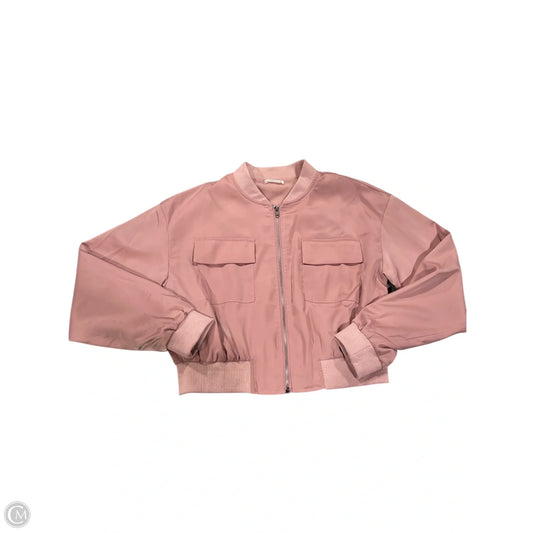 Jacket Windbreaker By Timing In Pink, Size: M
