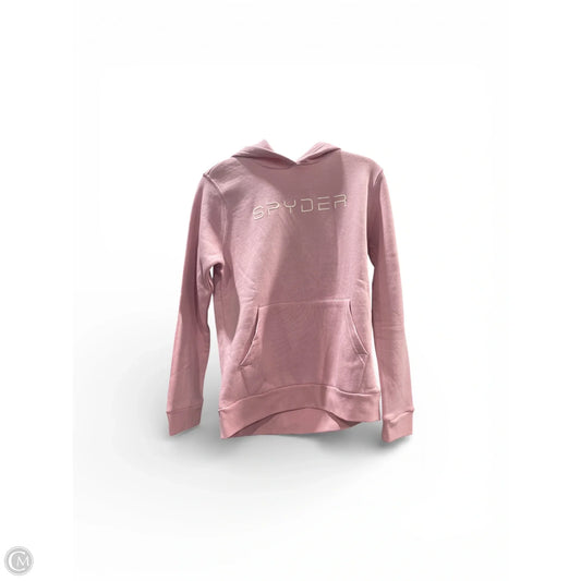 Athletic Sweatshirt Hoodie By Spyder In Pink, Size: L