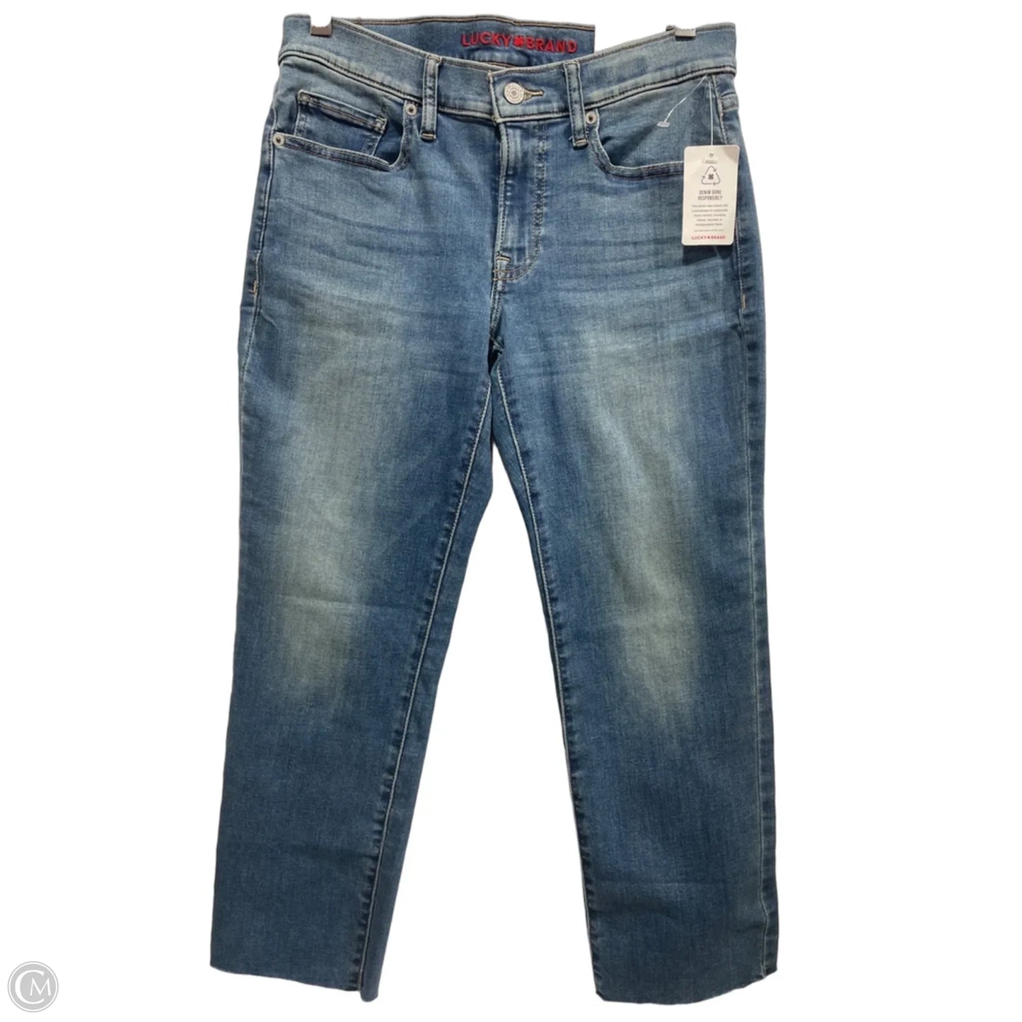 Jeans Cropped By Lucky Brand In Blue Denim, Size: 4